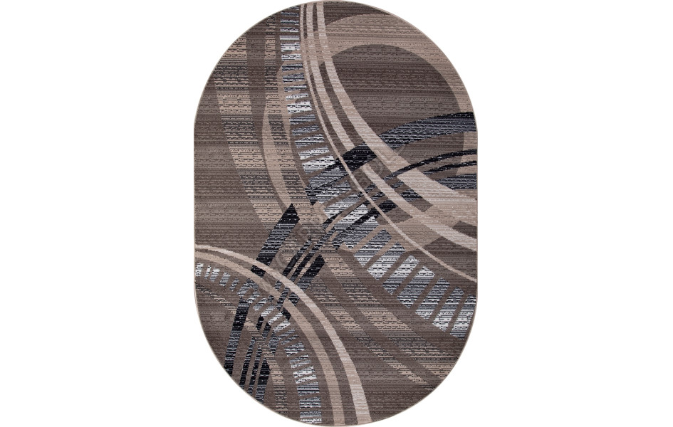 Ковер D284 - BEIGE-BROWN 2 - Овал - коллекция SIERRA