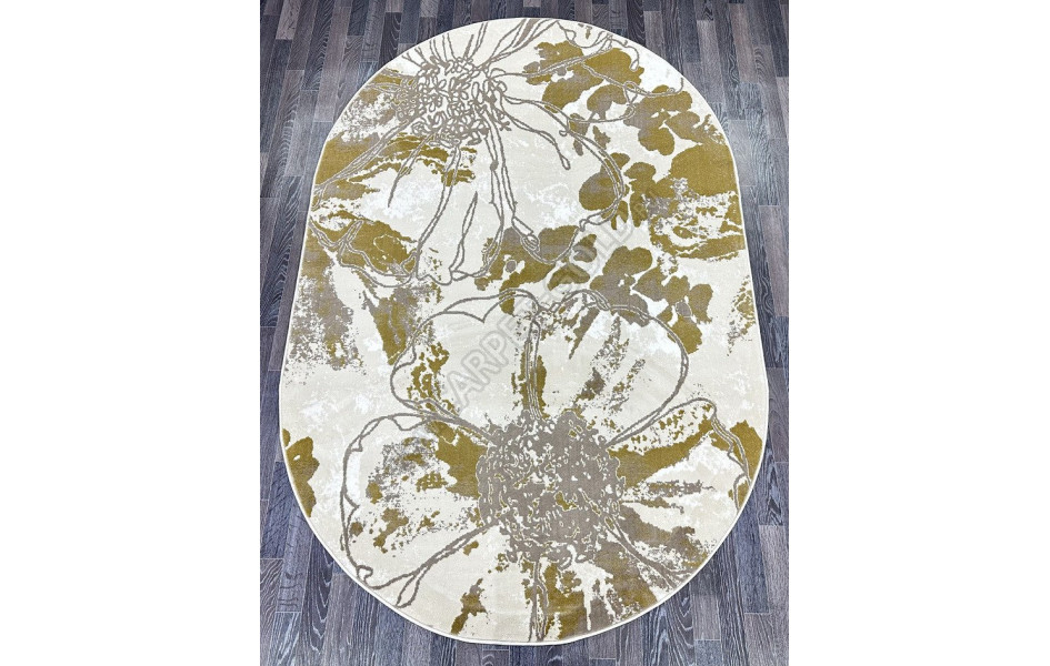 D094A_YELLOW / LIGHT BEIGE Madison овал с цветами